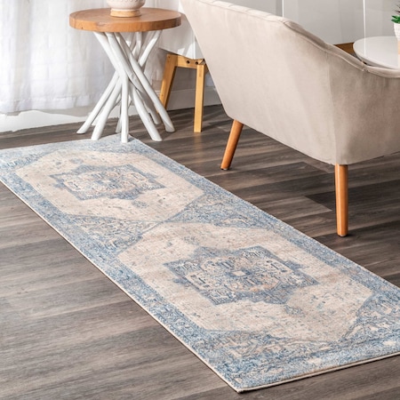 Nuloom Harriet Vintage Medallion Fringe Area Rug 2ft 6in x 8ft KHMC04C-2608